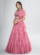 Pink Chiffon A Line Lehenga Choli